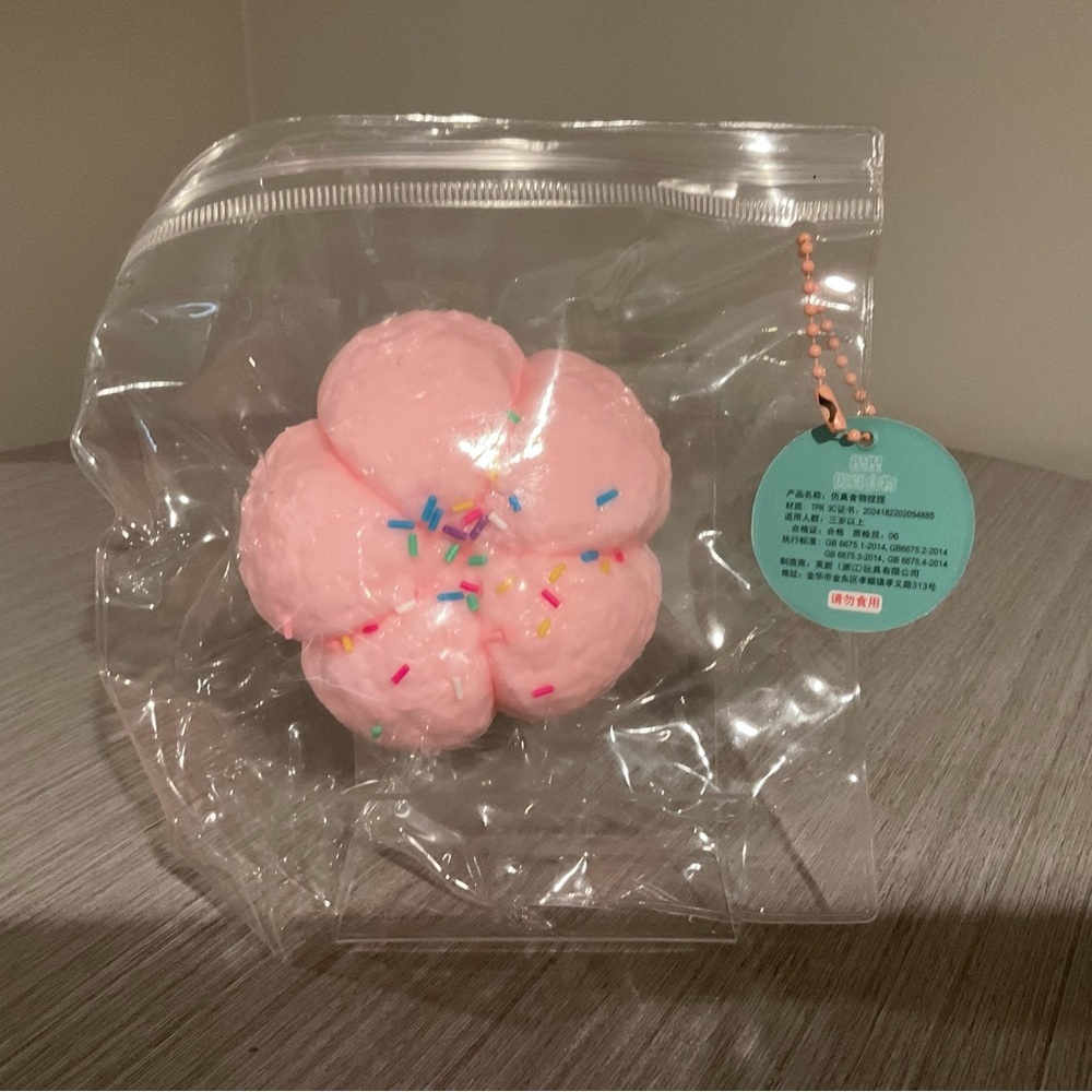 Pink Sprinkle Flower Taba Squishy Plush